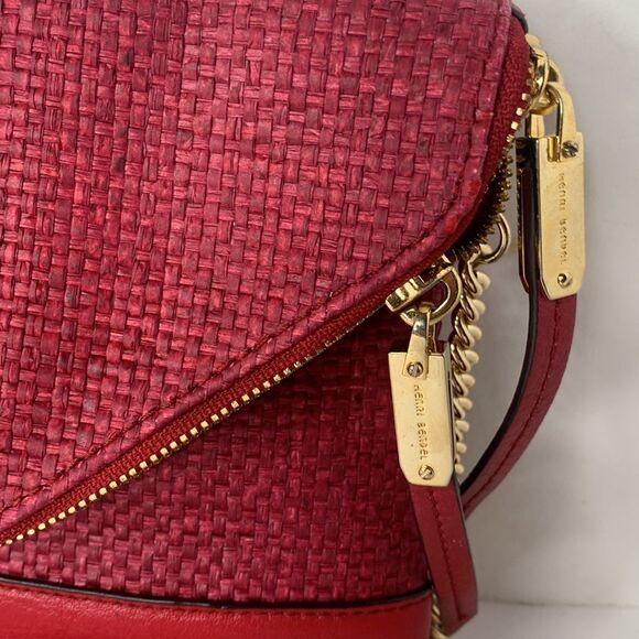 Henri Bendel red woven leather clutch envelope chain bag - Picture 2 of 11